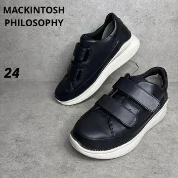 새상품급! 매킨토시 통굽 벨크로 스트랩 스니커즈 가죽 통굽 블랙