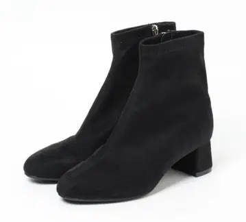 블랙 스웨이드 앵클부츠