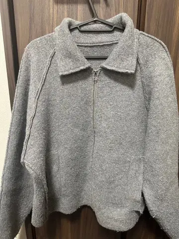 LOWRYSFARM 칼라 ZIP 블루종 그레이