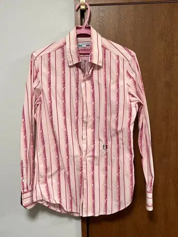 레어 3일 한정판 HYDROGEN 핑크 스트라이프 긴팔 셔츠 착용감 M