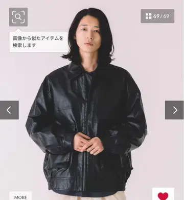 블랙 가죽 박스 실루엣 자켓