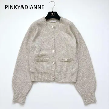 새상품급 2024AW 핑키앤다이안 골드 라메 샤기 가디건