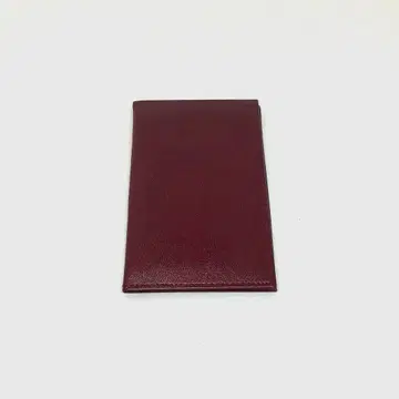 극박 코스메 데콜테 버건디 패스 케이스 카드 홀더 가죽