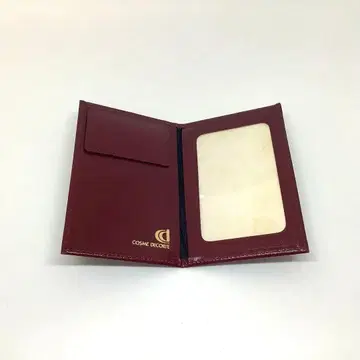 극박 코스메 데콜테 버건디 패스 케이스 카드 홀더 가죽