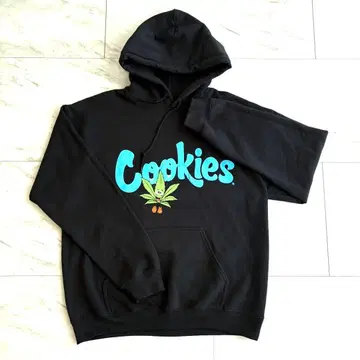 쿠키 블랙 후드티 후드 부착 쿠키즈 M