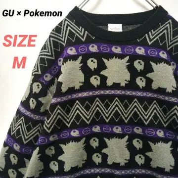GU Pokemon 콜라보 니트 스웨터 팬텀 포켓몬 M 남성용
