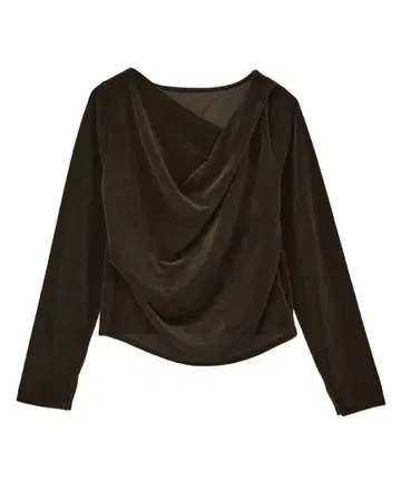 시어 벨로아 드레이프 넥 풀오버