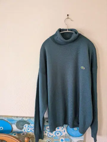 Lacoste 다크 그린 터틀넥 스웨터