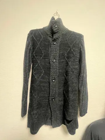 PPFM 그레이 다이아몬드 무늬 가디건 archive 헤이세이 y2k