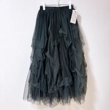 [ 새상품 ] 라벨에튀드 CARRIE 샤샤 스커트 블랙 티어드