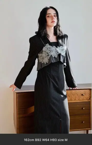 andresd pinstripe tailored bustier dress