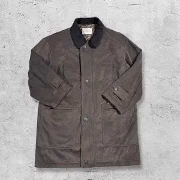 남성용 충전솜 코트 L 그레이 옷깃 절개 퀼팅 방한 아우터