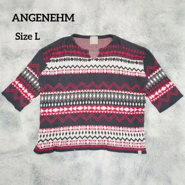 [ANGENEHM] 앙게네임 네이티브 무늬 니트 풀오버 L 사이즈