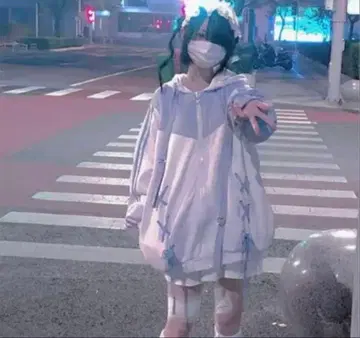 지뢰계 서브컬쳐 천사계 패션 후드티 M 사이즈