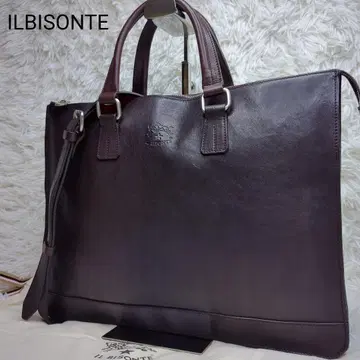 일비종떼 브리프 케이스 숄더백 가죽 브라운 2way A4 수납 가능