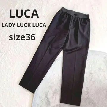 루카 레이디 랙 루카 캐주얼 팬츠 사이즈 36 블랙 허리밴딩