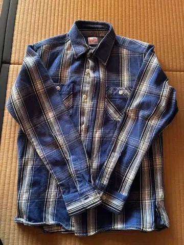 Houston 체크 무늬 셔츠 L 사이즈 네이비