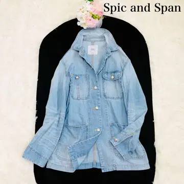 스픽 앤 스팬 데님 자켓 블루 은색 버튼 F