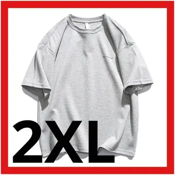 반팔 티셔츠 (XXL) 여름 루즈핏 그레이 캐주얼 멋스러운 한국 스타일