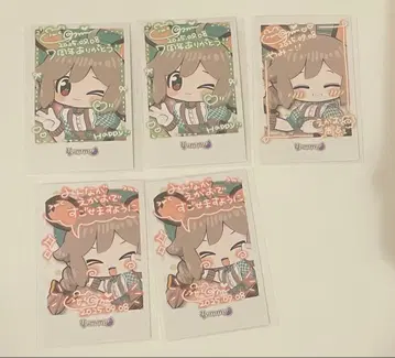 쿠리야마얀미 얀미 폴라로이드풍 트레이딩 카드 카드 7주년 5장 세트
