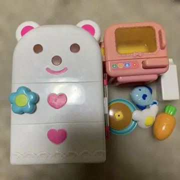멜짱 소꿉놀이 세트 곰 디자인 냉장고와 레인지 덤 포함