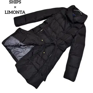 새상품급 쉽스 리몬타 다운 코트 숄카라 벨트 A라인 여배우 옷깃