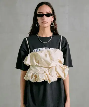 PRANK PROJECT 볼륨 타프타 뷔스티에 택 포함