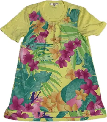 레오나르 LEONARD Sport 보태니컬 무늬 반팔 블라우스 38 상의