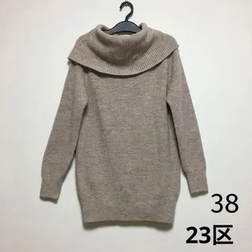 23구 알파카 혼방 울 터틀넥 오프숄더 니트 38