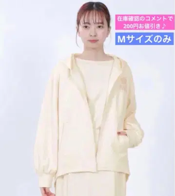 미착용 마리콴트 MQ 로고 후드 부착 후드티 아이보리 M 사이즈