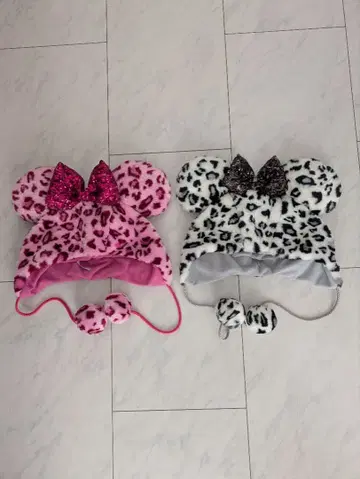 디즈니 팬 캡 레오파드 무늬 모자 2세트