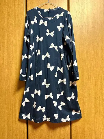 PINK HOUSE 네이비 리본 무늬 원피스