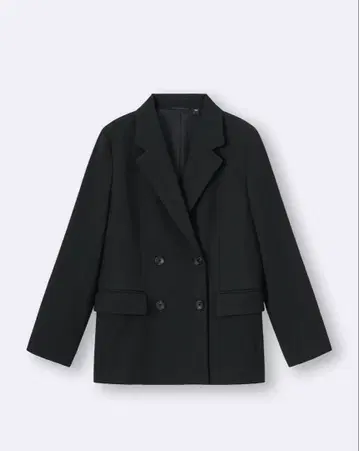 블랙 더블 브레스트 테일러드 자켓