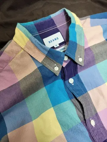 BEAMS 멀티 컬러 체크 셔츠
