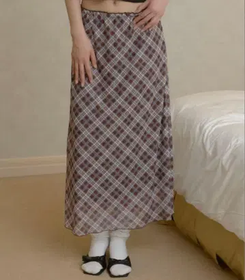 GIUNON 스트레치 체크 스커트