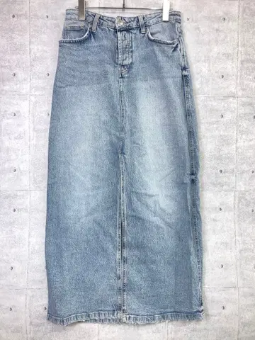 ZARA 구제 의류 프론트 깊은 슬릿 스트레치 데님 타이트 스커트