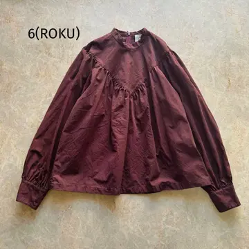 록 COTTON BAFU VOLUME 블라우스 버건디