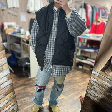 Dickies 블랙 퀼팅 베스트 3XL 구제 의류 아메카지 스트릿