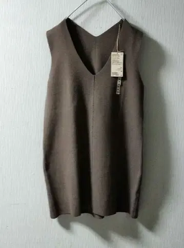 [ 새상품 택 포함 ] 무인양품 세탁 가능한 밀라노 리브 롱 베스트