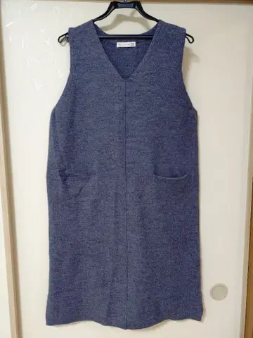 deux c 그레이 슬리브리스 모 100% 니트 원피스