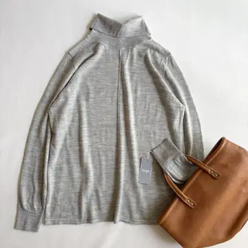 택 포함 soage 소아쥬*울 100% 터틀 니트 라이트 그레이 M