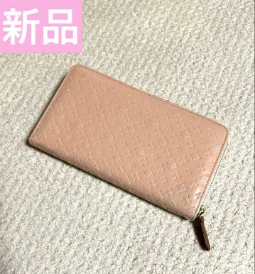 새상품 러셋 russet 에나멜 로고 엠보 장지갑 핑크