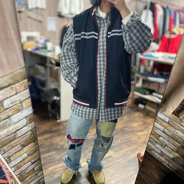 타미힐피거 네이비 베스트 XL 구제 의류 아메카지