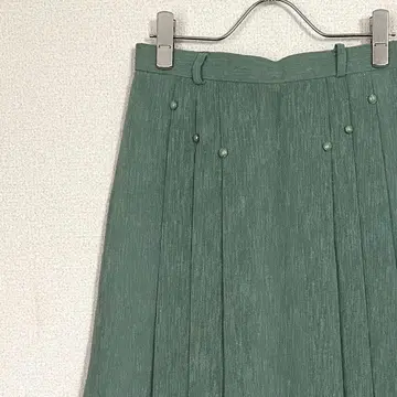 롱 스커트 플리츠 심플 안감 부착 레트로 구제 의류 빈티지 일본제