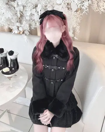 허니뮤우 벨트 리본 숏코트 블랙 프리 사이즈