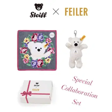 [ 일본 니혼바시 미츠코시 한정판 ] 손수건 슈타이프 테디베어 앤 페이러