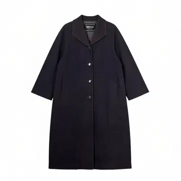 TOSCANA 울 100% 롱 코트 블랙 프리