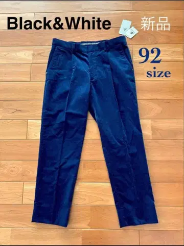 블랙 앤 화이트 스포츠 팬츠 L 사이즈 네이비 코듀로이 새상품