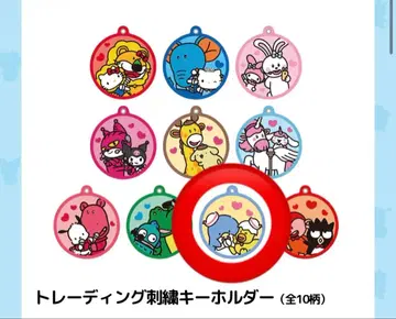 타베코 동물 x 산리오 턱시도샘 자수 키링 캔뱃지 2세트