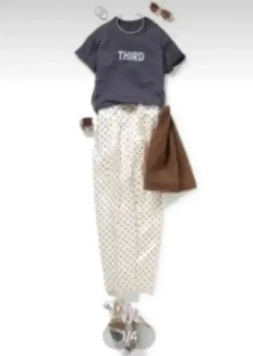 써드 매거진 실크 도트 팬츠 M 사이즈